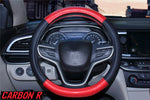 Colored Carbon Fibre print with leather Car Steering Wheel Cover