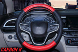 Colored Carbon Fibre print with leather Car Steering Wheel Cover