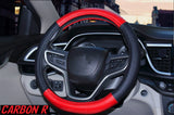 Colored Carbon Fibre print with leather Car Steering Wheel Cover