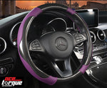 Gloss Carbon Fibre print with Leather Car Steering Wheel Cover