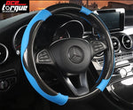 Gloss Carbon Fibre print with Leather Car Steering Wheel Cover