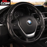 Smooth Leather with Carbon Fibre print Steering Wheel Cover